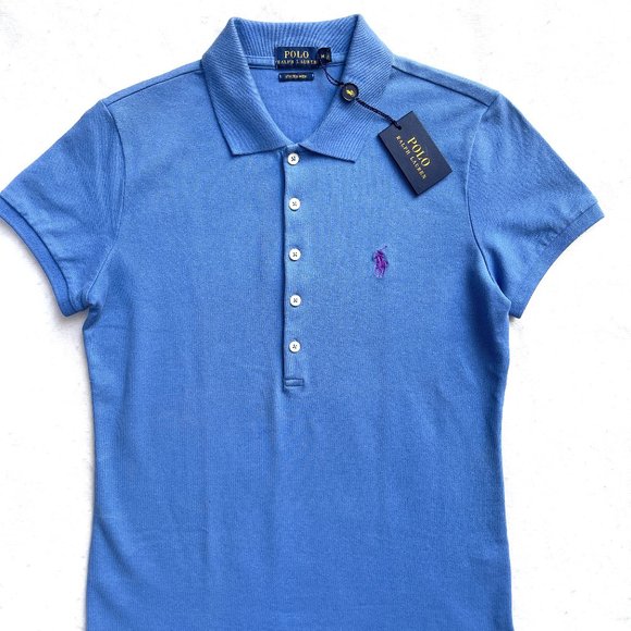 NWT Polo Ralph Lauren Stretch Mesh Blue Polo $125 - Picture 3 of 7